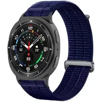 Strap-it Nylon 'Air' bandje geschikt voor Samsung Galaxy Watch 9 (40/44mm) / Watch 8 (40/44mm) / Classic (46mm) - Donkerblauw