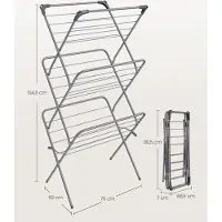 Songmics - Wasrek - Opvouwbaar Droogrek - Stalen Frame - 20 m Droogruimte - Voor Binnen en Buiten