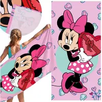 Sarcia.eu Minnie Mouse Roze, SNELDROGEND strandlaken, badhanddoek, 100% KATOEN 70x140 cm OEKO-TEX