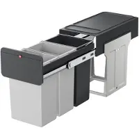 Hailo Inbouwemmer Eco-line Trio L 3x10 L Staal/Zwart