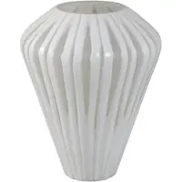 Ptmd Ireka White Handcut Solid Glass Angular Round M