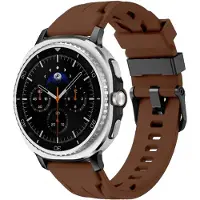 Strap-it race siliconen bandje smartwatchband geschikt voor Samsung Galaxy Watch 9 (40/44mm) / Watch 8 (40/44mm) / 8 Classic (46mm) - bruin