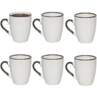 Gerimport Koffie / thee mok Nevada - 6x stuks - creme wit - 380 ml - mokken - keramiek