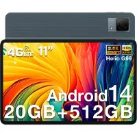 Doogee T40 Tablet 11"2,5K 20 GB RAM + 512 GB ROM Android 14 met Helio G99 Batterij 8580 mAh 16 MP + 8 MP,Grijs