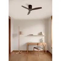 Create - Plafondventilator silent 100% hout 40W (Ø112cm) - Geen licht - Controller voor wandmontage + Afstandsbediening - 6 snelheden - Programmeerbaar - WIND CALM NATURAL WOOD