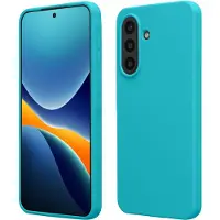 Kwmobile telefoonhoesje geschikt voor Samsung Galaxy A57 5G - Hoesje met siliconen coating - Smartphone case in ijsblauw