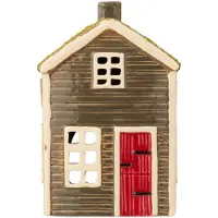 Ib Laursen - Keramieken Huisje - Visby Chalet, Gras op Dak - Waxinelichthouder