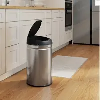 HAUSS SPOLE Prullenbak – Sensorprullenbak 30 L – Soft-Close – 32 x 30,5 x 51 cm – Metaal – Zilver – Voor Keuken En Bijkeuken – Vingerafdrukbestendig