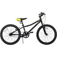 Happiq Kindermountainbike – Voor jongens en meisjes – Enkele snelheid / dubbele handremmen / standaard – Zwart / 51 cm