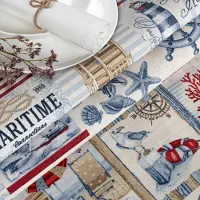 ANRO Tafelkleed Maritiem Rood 180x140cm Rechte rand Afwasbaar Waterafstotend Binnen & Buiten