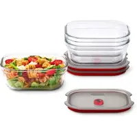 Black & Blum BLACK + BLUM Stack + Nest Meal Prep Vershoudbakjes Glas - 600ml - set van 3