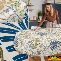 ANRO Tafelkleed Ethno Meerkleurig Ovaal 200x140cm Met sierband Afwasbaar Waterafstotend