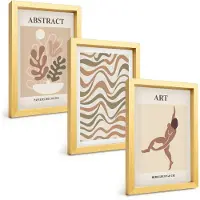 Tulup 4-Delige Schilderij Set - Matisse Boho Abstracte Vormen en Patronen - 20 x 30 cm - Decoratieve Muurdecoratie - Slaapkamer - Decoratieve Schilderijen