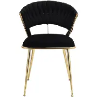 Happiq Dining Chair 2-delig - Ergonomische Stoel met metalen Frame en Fluwelen Zitting - Modern Design, Zwart A - voor Keuken, Woonkamer of Balkon