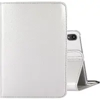 Mobigear Tablethoes geschikt voor Apple iPad Mini 7 (2024) Hoes | DuoStand Draaibare Bookcase - Zilver