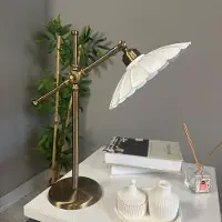 Bamyum Risso retro tafellamp met kabel, nachtlamp, woonkamer, vintage tafellamp wit
