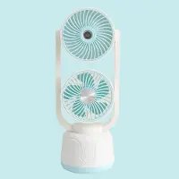 LONGZIMING -USB Ventilator-Bureauventilator-Luchtkoeler-3 Snelheden-Sproeifunctie-ABS-Koelend路Oplaadbaar En Compact-1 Stuk