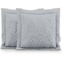 AmeliaHome Decoratieve Kussenhoezen 2 stuks, Gepikte Stijl, 45x45 cm, Staalgrijs