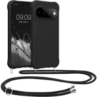 Kwmobile telefoonhoesjegeschikt voor Google Pixel 11 Pro XL - Hoesje van siliconen met telefoonkoord - In zwart