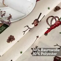 ANRO Tafelkleed Kerstkabouter Rood Ovaal 200x140cm Rechte rand Afwasbaar Waterafstotend