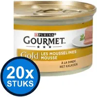 Gourmet 20x - Gold Mousse Kalkoen - Kattenvoer Natvoer - 85g