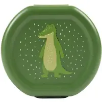 Trixie Set van twee snackdoosjes met clip  Mr. Alligator  Makkelijk te openen  BPA-vrij  Voor school en onderweg