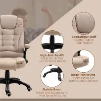 HAUSS SPOLE Bureaustoel Ergonomisch Met Vibratiemassage En Verwarming Verstelbaar 360 Graden Draaibaar Met Hoofdsteun Armleuningen En Wielen Bruin