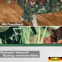 ANRO Tafelkleed Tropische bladeren Bruin 280x140cm Met sierband Afwasbaar Waterafstotend