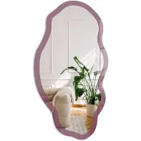 Coloray Paarse Kleur Spiegel - Bordeaux Elegante Rechthoekige Wandspiegel - Organische Spiegel - Woonkamer - Minimalistisch - 45x90 cm - Totale afmeting 52x97 cm
