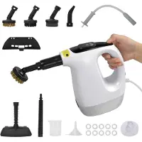 QA Elektrische Handstoomreiniger - Krachtige Stoomreiniger 1200W - 500 ml Reservoir - Snelle Opwarming 15 Seconden - 120°C Stoom - Vloerreiniger Tegelreiniger Badkamerreiniger - 9 Opzetstukken