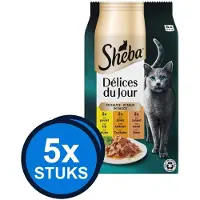 Sheba 5x - Delices du Jour Gevogelte Selectie in Saus Multipack - Kattenvoer Natvoer - 6x50g