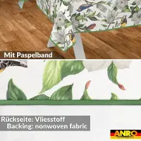 ANRO Tafelkleed Kolibrie Meerkleurig 180x120cm Met sierband Afwasbaar Waterafstotend Binnen & Buiten