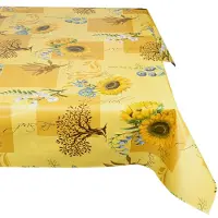 ANRO Tafelkleed Zonnebloemen Meerkleurig Ovaal 160x140cm Rechte rand Afwasbaar Waterafstotend