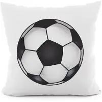 Markizeta Velours Kussensloop Voetbal 40x40 cm Wit Zwart voor Kinderen