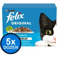 Felix 5x - Original Vis Selectie in Gelei - Kattenvoer Natvoer - doos 12x85g