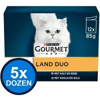 Gourmet 5x - Perle Land Duo in Saus - Kattenvoer Natvoer - doos 12x85g