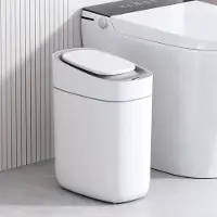 QA Sensor Prullenbak - Smalle Afvalemmer met Automatische Dekselopening - Badkamer Prullenbak - Wit - Ruimtebesparend Design - Voor Toilet - Keuken - Kantoor - Slaapkamer