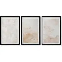 Wallfluent 3-Delige Schilderij Set - Modieuze Texturen In Pastelkleuren. - 40 x 60 cm - Muurdecoratie - Schilderijen Set - Woonkamer - Wanddecoratie