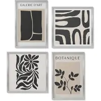 Wallfluent 4-Delige Schilderij Set - Abstracte Bloemenpatronen En Geometrische Vormen - 40 x 40 cm En 40 x 60 cm - Muurdecoratie - Decoratieve Schilderijen - Wohnzimmer - Stijlvolle Muurdecoratie