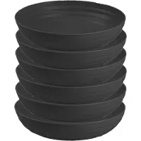 PlasticForte Kommetjes/schaaltjes - 6x - dessert/ontbijt - kunststof - D22 x 5.5 cm - antraciet