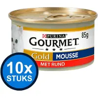 Gourmet 10x Gold - Mousse Rund - Kattenvoer Natvoer - 85g