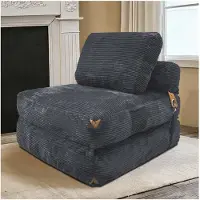 STILVORA Fauteuil 87 x 86 x 40 cm - Opvouwbaar Met Opbergruimte - Voor Woonkamer En Slaapkamer - Flanelstof - Grijs
