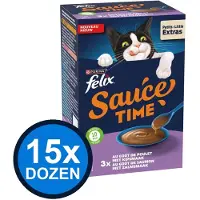 Felix 15x - Sauce Time Kip & Zalm - Kattenvoer Natvoer - 240 g