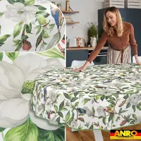 ANRO Tafelkleed Kolibrie Meerkleurig Ovaal 200x140cm Met sierband Afwasbaar Waterafstotend