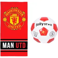 Manchester united strandset; strandlaken en voetbal
