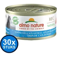 Almo Nature 30x HFC - Kattenvoer Natvoer Blik - Natural - Atlantische Oceaan Tonijn - 70g