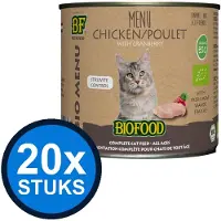 Biofood 20x - Organic Kip Menu Blik - Kattenvoer Natvoer - 200g