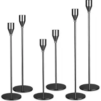 Unyqoos Zesdelige set metalen kandelaars met variabele hoogtes voor stijlvolle decoratie