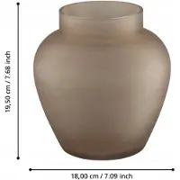 Eglo Asindro Glazen Vaas Bruin Mat 19,5 cm