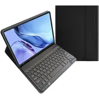 Mobigear Tablethoes geschikt voor Apple iPad Mini 6 (2021) Hoes | Keys QWERTY Bluetooth Toetsenbord Bookcase + Stylus Houder - Zwart